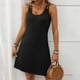 thumbnail image 5 of Sexy Vestido Casual para las Mujeres Vestido de Cuello Redondo sin Mangas de Color Sólido, Moda de Verano de Poliéster Ligero, 5 of 7
