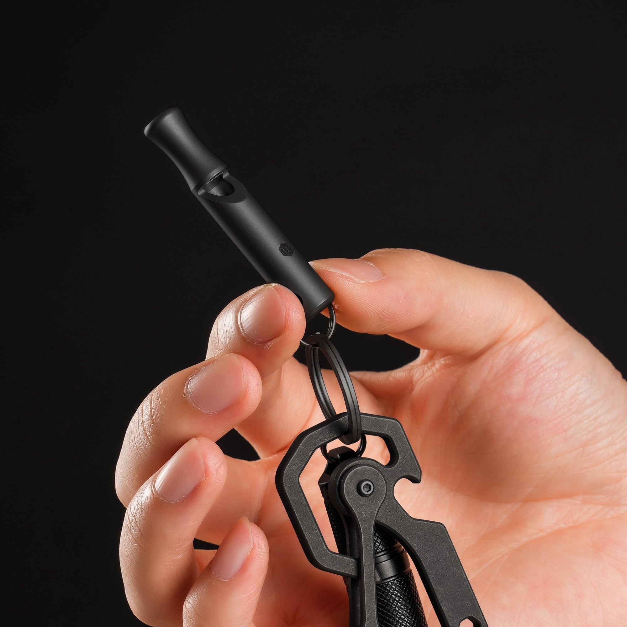 Key Unity Titanium Whistle, EDC Necklace Signal Whistle for Outdoor Safety, Camping, Hiking, Training, KA22