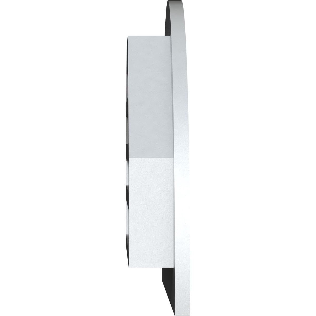 22"W x 11"H Half Round Gable Vent (27"W x 16"H Frame Size): Functional, PVC Gable Vent w/ 1" x 4" Flat Trim Frame