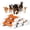 06PC-Peanut Butter-Orange, variant on Indestructible Beef-Flavored Hard Nylon Dog Chew Toys, 10-Pack Tough Bone Chews for Aggressive Chewers, Large Breed Dog Toys to Keep Them Busy, Red