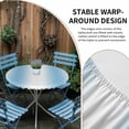 thumbnail image 2 of Sky Blue White Round Tablecloth for 55-60 Inch Tables,Fitted Table Cover with Elastic Edge,Gradient Vertical Stripes Minimalist Waterproof Outdoor Table Cloth Protector for Patio Garden Dinner Picnic, 2 of 9