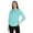 Aqua Blue, variant on Stylish Mandarin Collar Top For Women Casual Solid Relaxed-Fit Zipper Front Tunic