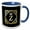 Blue/White, variant on 3drose, Letter Z- Image of Monogram with Crown and Blue Star- Not Metal Foil, 11oz Two-tone Red Mug