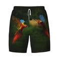thumbnail image 4 of Lsque Mens Swim Trunks Hybrid Parrot in the Forest Pattern - Bathing Suit Compression Liner - Beach Swim Shorts Swimwear - (S-3XL) - Stretch Quick Dry -Large, 4 of 9