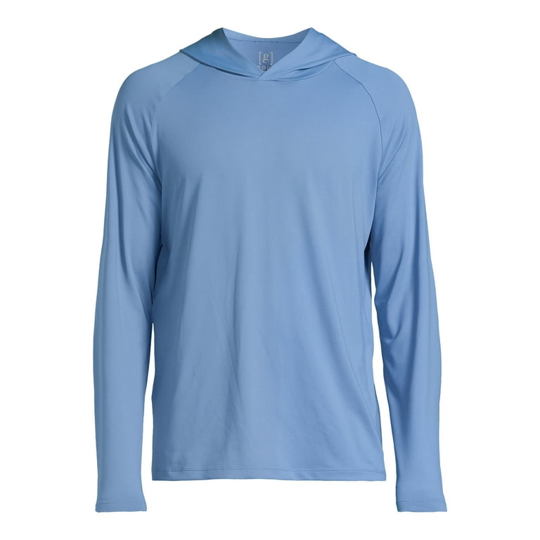 George Men s Big Men s Hooded Long Sleeve Sun Shirt with UPF50 Sizes S 3XL