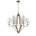 thumbnail image 5 of Easton 6-Light Washed Gold Chandelier With Crystal Bobeches And White Fabric Shades, 5 of 5