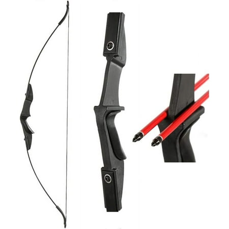 Archery 57 Takedown Youth Recurve Bow Hunting Black Long Bow for Beginner Teenagers Right Left Hand Black - Draw Weight 30lbs 40lbs