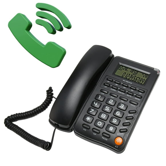 Téléphone Filaire, Interface de Séparation Téléphonique Fixe à Économie d'Énergie pour Bureau pour Salon Noir, Blanc