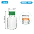 thumbnail image 2 of Uxcell 2 Pcs 250ml Glass Square Reagent Media Storage Bottles with Green Cap, Clear, 2 of 7