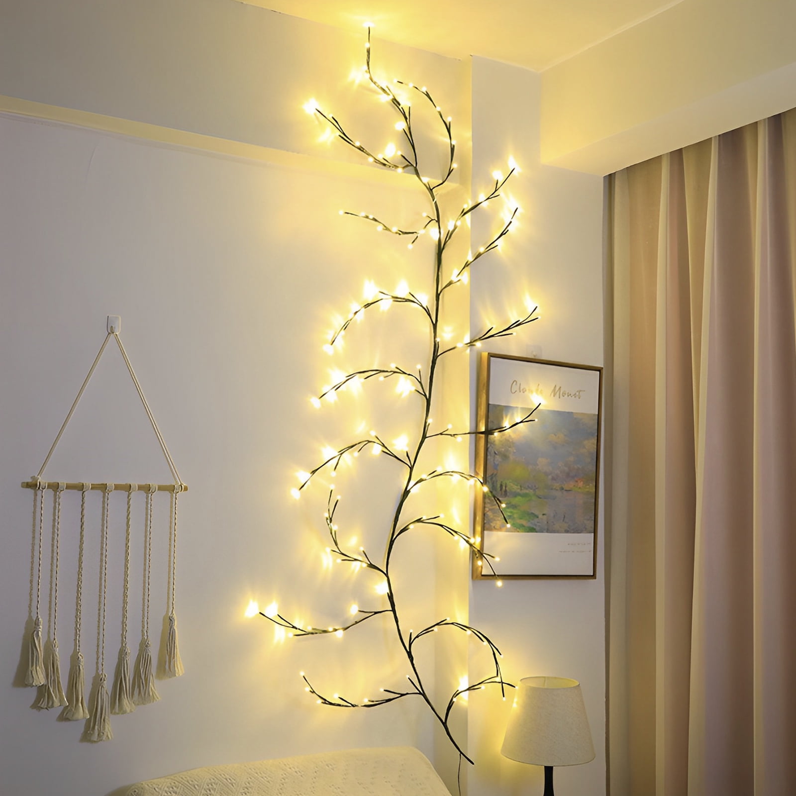 Ktcina Willow Vine String Lights 7.55ft 144LEDs Vine Lights Waterproof