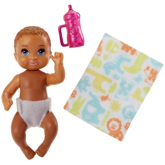 Barbie Babysitters Inc. Baby Pack - Light Brown Hair, Pink Bottle