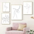 thumbnail image 5 of Impresión abstracta de bailarina, dibujo corporal de una línea, pintura en lienzo, obra de arte en blanco y negro, imagen de baile, póster, decoración de pared para habitación de niña, 5 of 5