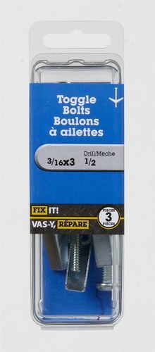 Boulons à ailettes3/16 x 3 po 3 pièces