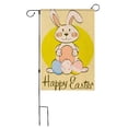 thumbnail image 1 of Easter Outdoor Flag with Cartoon Rabbit and Easter Eggs, Garden Yard Banner for Holiday Celebration, Colorful Decor, 1 of 6