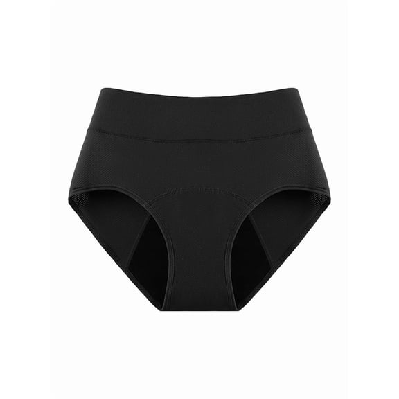 Women's High Waist Leakproof Period Briefs Underwear Black XS