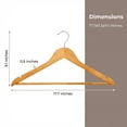thumbnail image 6 of Unique Bargains 2Pcs Wood Durable Space Saving Home Clothes Hangers Natural, 6 of 6