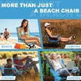 thumbnail image 4 of Coliware Folding Backpack Beach Chair, Blue Compact Lightweight Camping Chair with Carry Bag Cup Holder, Outdoor Reclining Low-Profile Travel Chair for Adults, Heavy-Duty, 4 of 10
