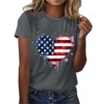 thumbnail image 2 of lcziwo Womens Memorial Shirts Summer Round Neck Short Sleeve Shirts Independence Day Graphic Patriotic Family T Shirt Gray S, 2 of 5