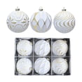 thumbnail image 2 of Kbndieu White Christmas Tree Balls Ornaments, 6PCS 3.15" Pre-Strung Hanging Ornament Decorations, Shatterproof Xmas Bulbs Plastic Hanging Balls for Xmas Tree Holiday Party Decor, 2 of 9