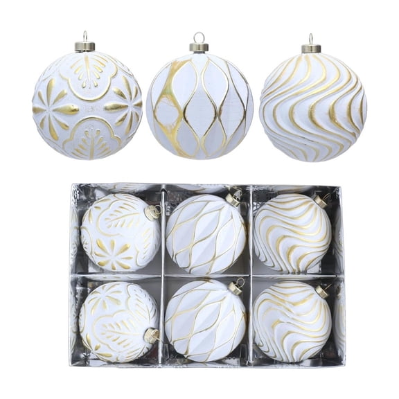 Christmas Tree Ornaments Christmas Decorations 6 Piece Flocked Christmas Balls Christmas Decoration SetMultiple Styles Of Christmas Tree Decorations Can Used For Other Party