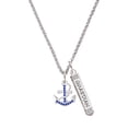 thumbnail image 1 of Delight Jewelry Silvertone Blue Crystal Anchor Silvertone Guardian Angel Bar Charm Necklace, 23", 1 of 4