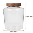 thumbnail image 2 of HOOWIFFY Transparent Glass Cereal Container with Airtight Wooden Lid for Dry Food Storage and Kitchen Organization, 2 of 6