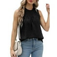 thumbnail image 7 of Inadays 2023 Women's Summer Top Ruffle Sleeveless Blouse Swiss Dot Flowy Shirt Tunic Top Summer Casual Cute Blouse, Black, L, 7 of 7