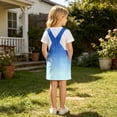 thumbnail image 7 of Curuila Toddler Girls Suspender Dress With Pocket Gradient Square Neck Sleeveless Summer Soft Comfortable Dresses Blue Size 10-11 Years, 7 of 7