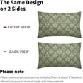 thumbnail image 4 of Sage Green Pillow Covers 12x20 Inch Set of 2, Cream Floral Block Print Pattern Lumbar Decorative Throw Pillowcases Outdoor Farmhouse Rectangle Cushion Covers Spring Summer Sofa Couch Bed Decor, 4 of 4