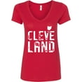 thumbnail image 3 of Inktastic Cleveland, Ohio Distressed Font Women's V-Neck T-Shirt, 3 of 5