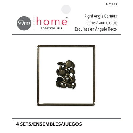 UPC: 0072879303490 | Dritz Campaign Textured Right Angle Small 3 Pack Antique Brass