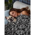 thumbnail image 3 of Black and White Full Size Flat Sheet, Wrinkleproof & Fadeproof Cooling Flat Bed Sheet Only, Modern Moroccan Geometric Abstract Art Breathable Soft Bedding Top Sheets 81 x 96 Inches, 3 of 8
