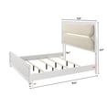 thumbnail image 6 of Contemporary 6Pc King Size LED Light Upholstered Bed Set Storage White Wooden Bedroom Furniture, 6 of 6