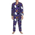 thumbnail image 3 of Sikiie Cute And Creepy Mens Pajama Set, Soft Warm Long Sleeve Sleepwear, Cozy Button-Down Pjs for Men-Small, 3 of 7