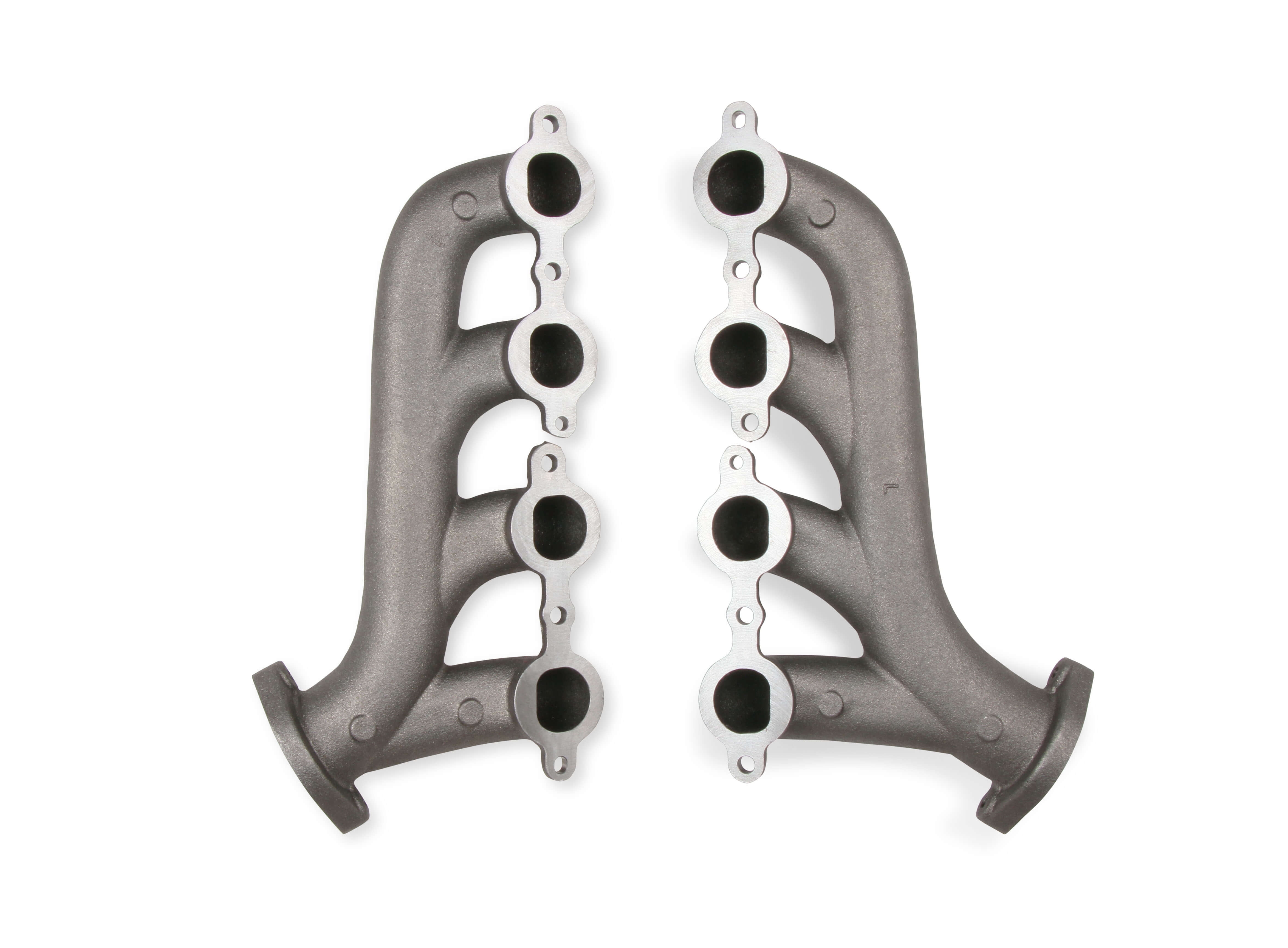 Super Shops LS Cast-Iron Exhaust Manifolds - Natural "As-Cast" Finish - Pair