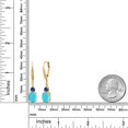 thumbnail image 6 of Gem Stone King 18K Yellow Gold Plated Silver Green Turquoise and Blue Created Sapphire Dangle Earrings for Women with Lab Grown Diamond (3.53 Cttw, Oval 9X7MM), 6 of 6