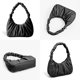 thumbnail image 3 of Bolsos de hombro con forma de nube Bolso bandolera pequeño para mujer Bolso de mano plisado para las axilas Bolso de mano para mujer Monedero con correa ajustable (negro), 3 of 5