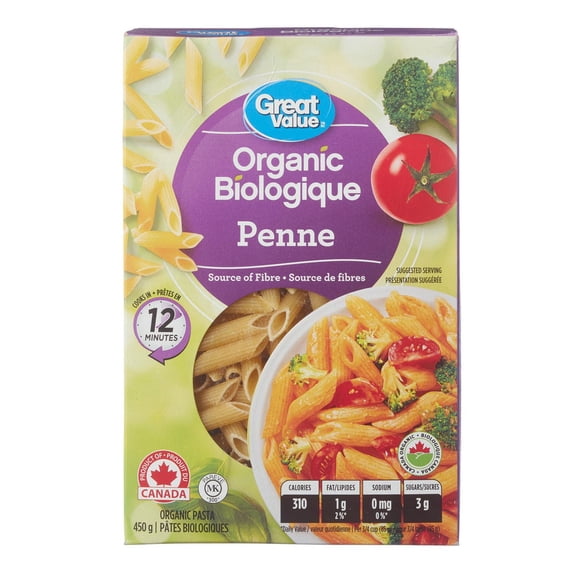 Pâtes penne de Great Value Biologique