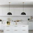 thumbnail image 3 of Pemberly Row Contemporary 16" Matte Black/Brushed Brass Metal Pendant, 3 of 8