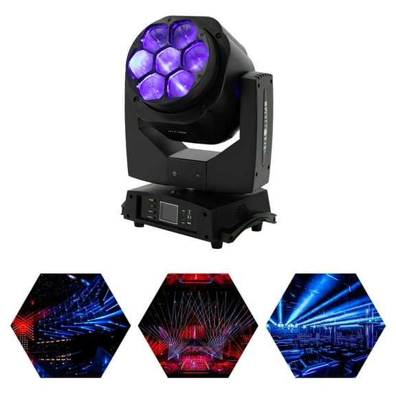 Moving Head Light 150W LED Beam Stage Light 7 Colors Sound Activated DMX512 for Wedding Live Show Christmas Party
