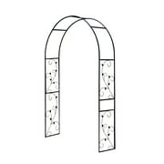 Gardman Botanical 7 Black Steel Arbor, Elegant Design with Botanical Vine