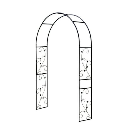Gardman Botanical 7 Black Steel Arbor, Elegant Design with Botanical Vine