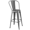 thumbnail image 3 of Industrial Country Cottage Farm Beach House Bar Pub and Dining Kitchen Bar Side Stool Chair, Metal Steel, Silver, 3 of 5