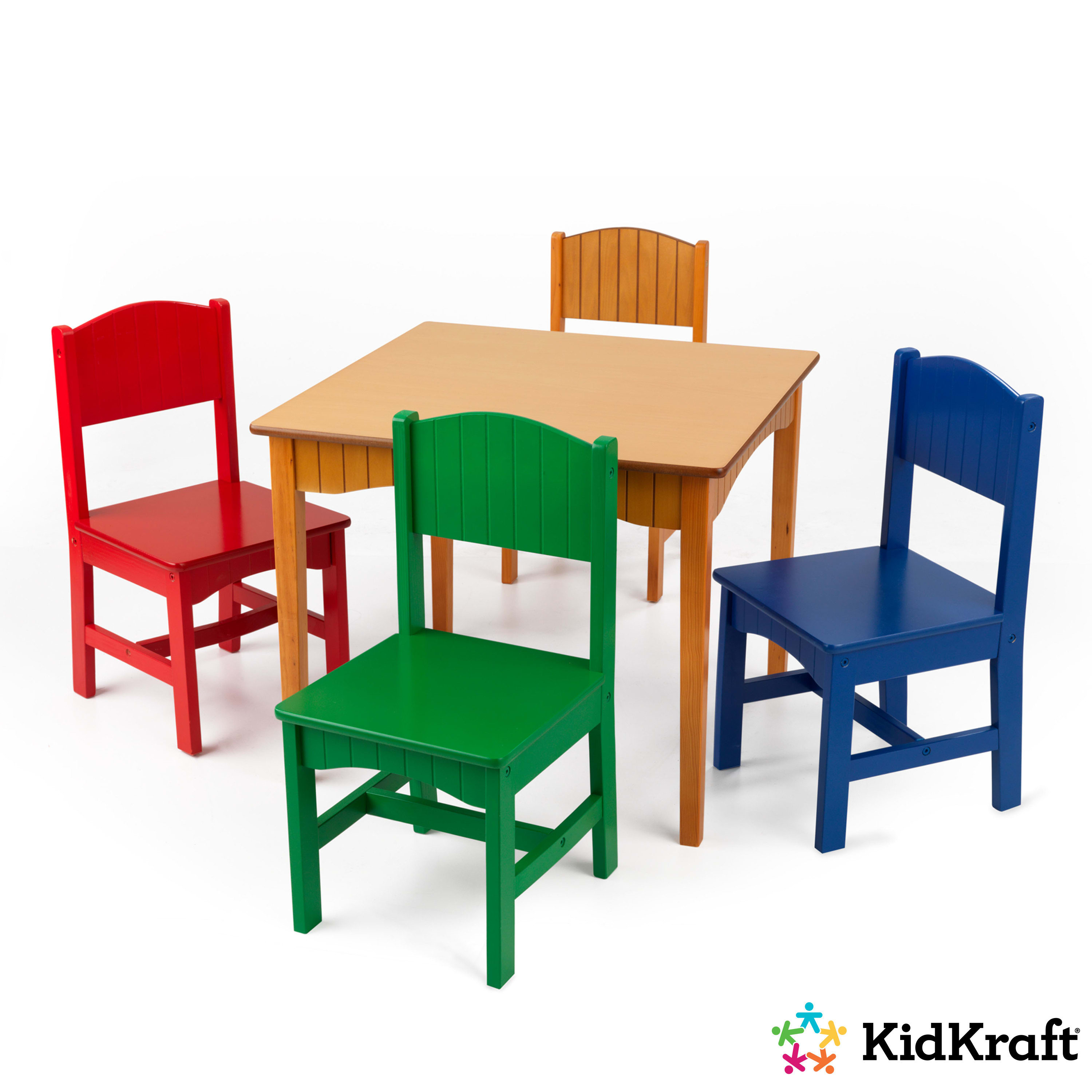 KidKraft Nantucket Wooden Table & 4 Chair Set, Primary Colors - image 5 of 7