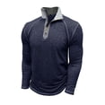 thumbnail image 4 of Pisexur Chemise à Manches Longues pour Hommes, Tissu de Haute Qualité, T-Shirt à Manches Longues, Mode Décontractée, Col Rabattu, Bleu Saphir, m, 4 of 6