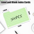 560PCS Tabbed Index Cards, Ruled and Unruled Cards with Rings Tabbed