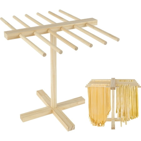 

Gpoty Pasta Dryer Wooden Pasta Drying Rack Foldable Spaghetti Stand Dryer with 12 Suspension Rods Multi-purpose Hanging Rack for Home Kitchen 13.2 x 9.4 x 11.8 inch