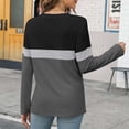 thumbnail image 5 of DondPO Womens Tops Women's Color Block Tunic Tops Casual Long Sleeve Shirts Round Neck Pullover Womens Dressy Tops Tops for Women Trendy Gray S, 5 of 7