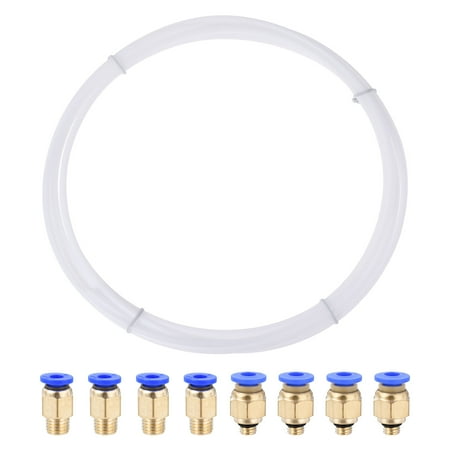 

Uxcell Pneumatic PTFE Air Tubing Kit 4mm OD 4M White with M5 M8 Fittings