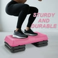 thumbnail image 3 of FlexWave 28-inch Aerobic Step Platform, Adjustable Fitness Stepper with 4 Adjustable Step Risers, Aerobics Stepper Workout Stepper for Aerobic Strength and Training in Home Gym, Pink, 3 of 7
